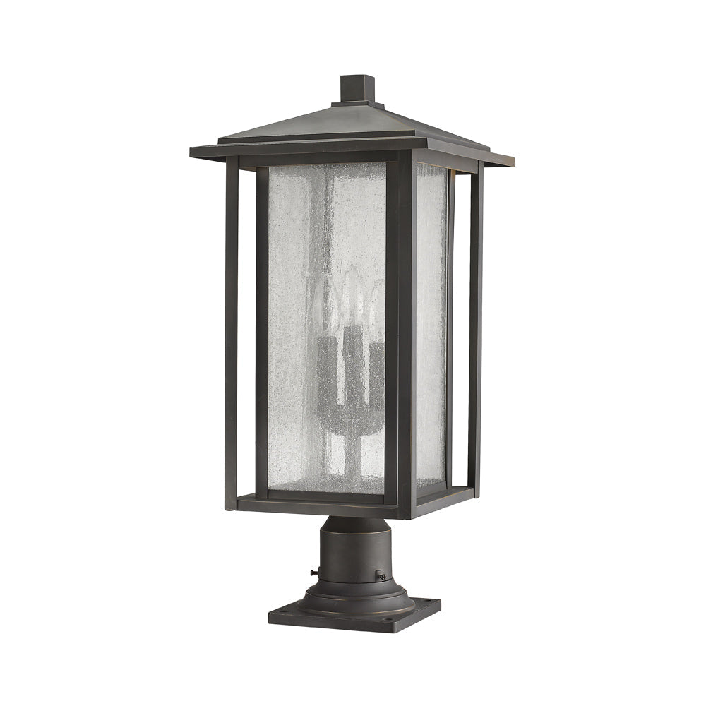Aspen Round Outdoor Multi Light Pier Mount Light in Detail.