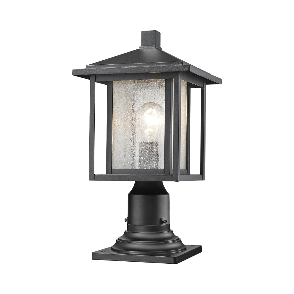 Aspen Round Outdoor Pier Mount in Black (16.75-Inch).