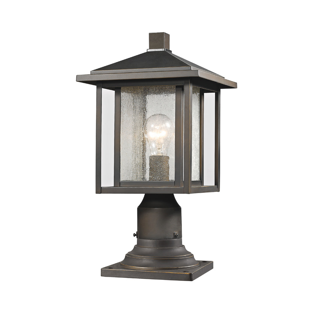 Aspen Round Outdoor Pier Mount in Oil Rubbed Bronze (16.75-Inch).