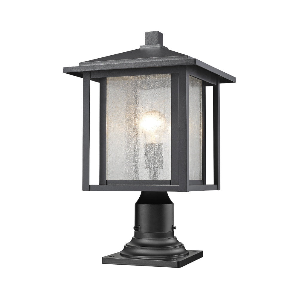 Aspen Round Outdoor Pier Mount in Black (18.25-Inch).