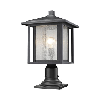 Aspen Round Outdoor Pier Mount in Black (18.25-Inch).