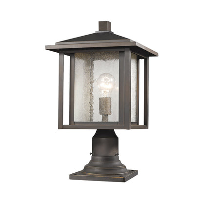Aspen Round Outdoor Pier Mount in Oil Rubbed Bronze (18.25-Inch).