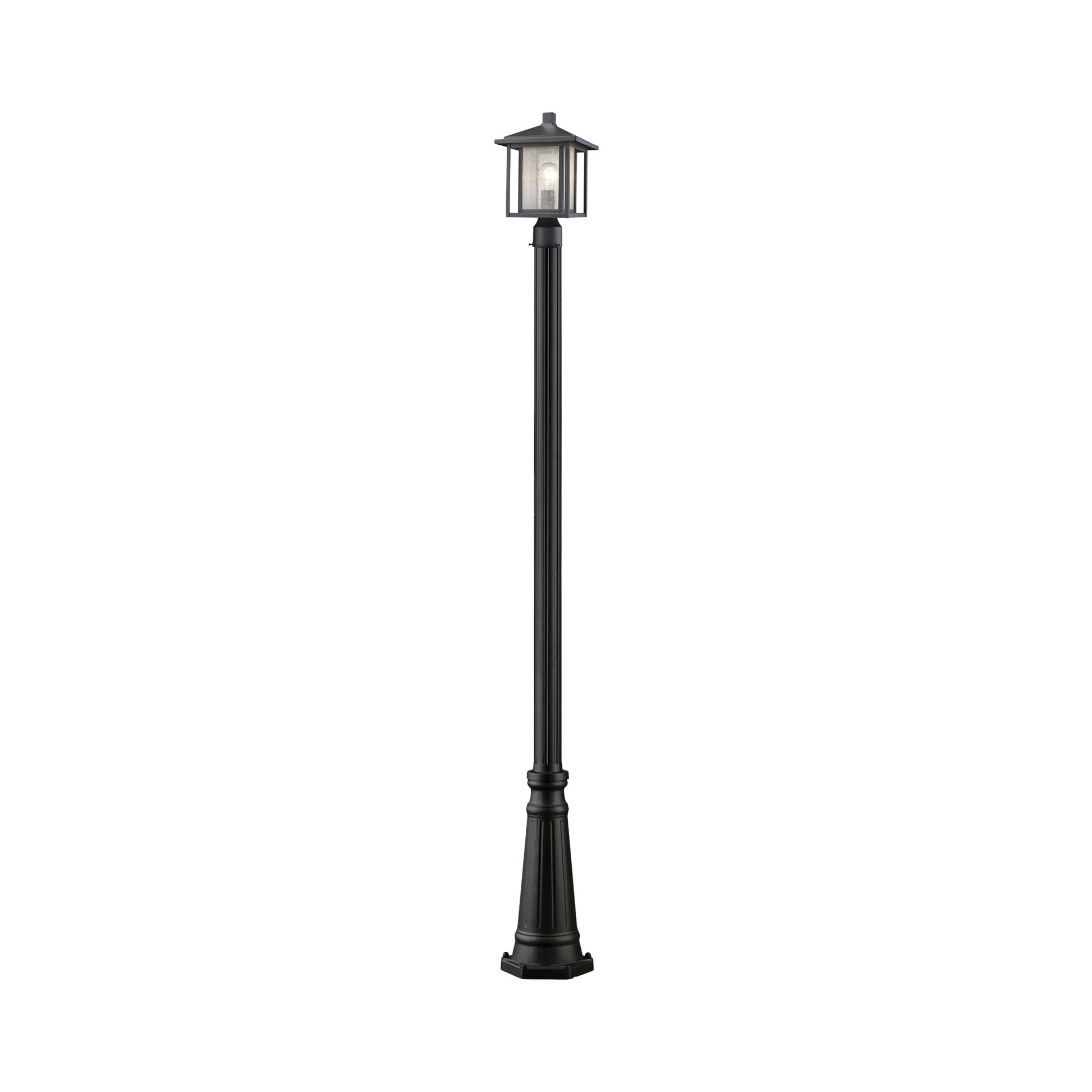 Aspen Round Outdoor Post Light in Black (108.5-Inch).