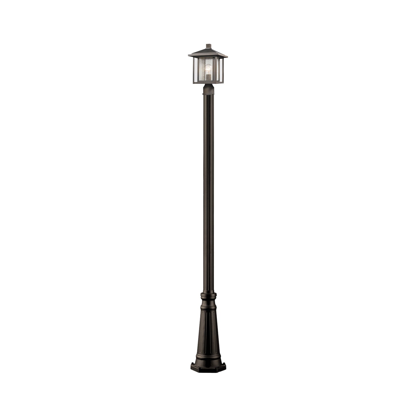Aspen Round Outdoor Post Light in Oil Rubbed Bronze (108.5-Inch).
