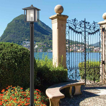 Aspen Round Outdoor Post Light in Outside Area.