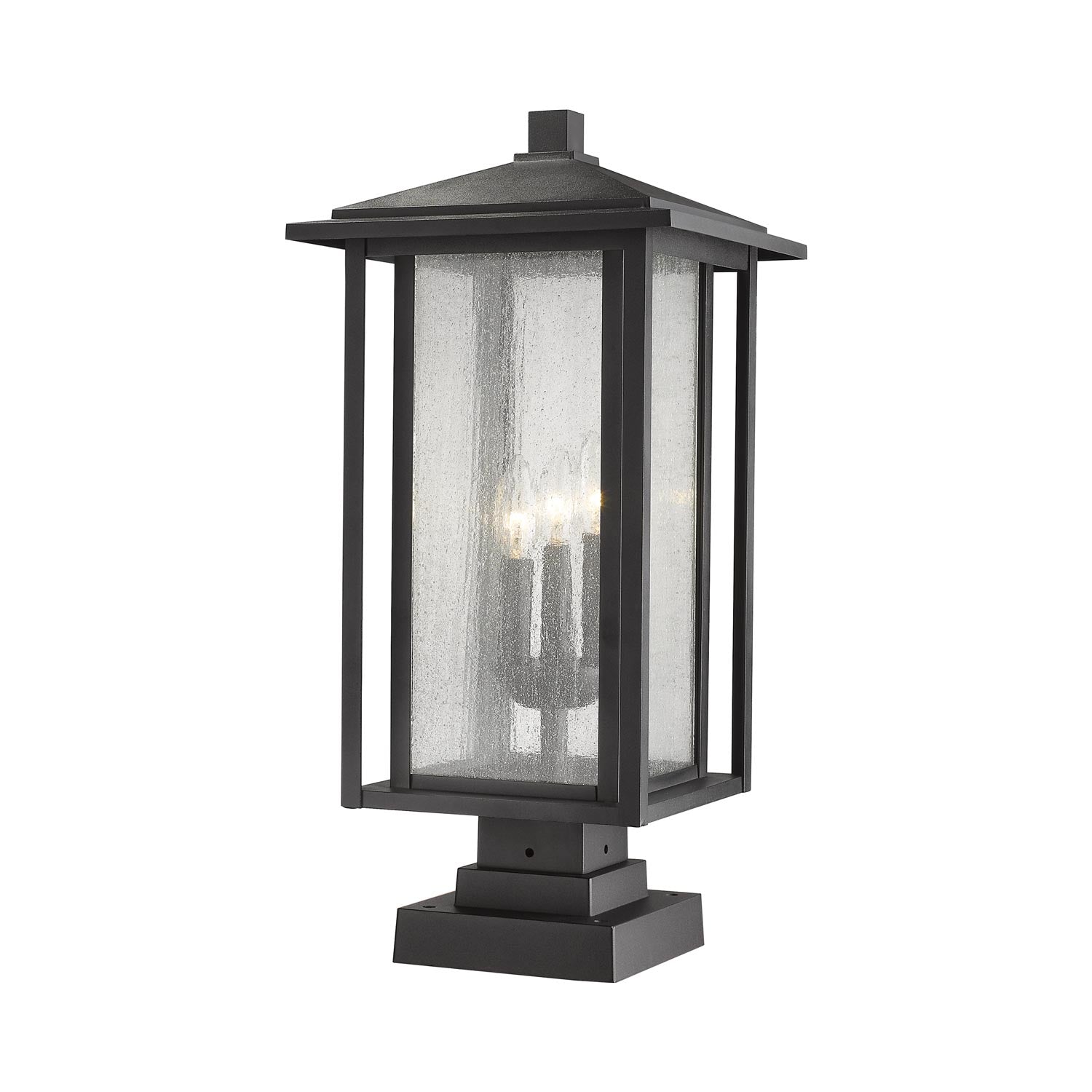 Aspen Square Outdoor Multi Light Pier Mount Light.