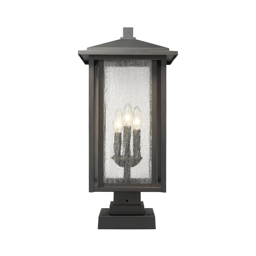 Aspen Square Outdoor Multi Light Pier Mount Light in Detail.
