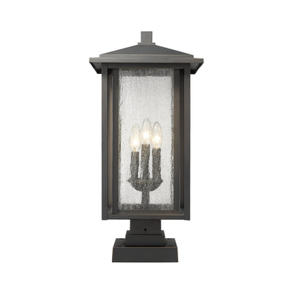 Aspen Square Outdoor Multi Light Pier Mount Light in Detail.