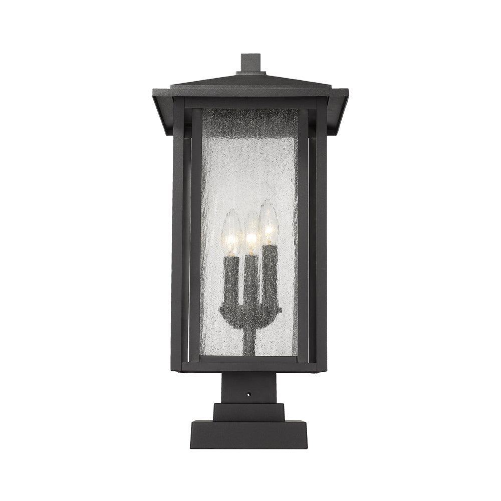 Aspen Square Outdoor Multi Light Pier Mount Light in Detail.