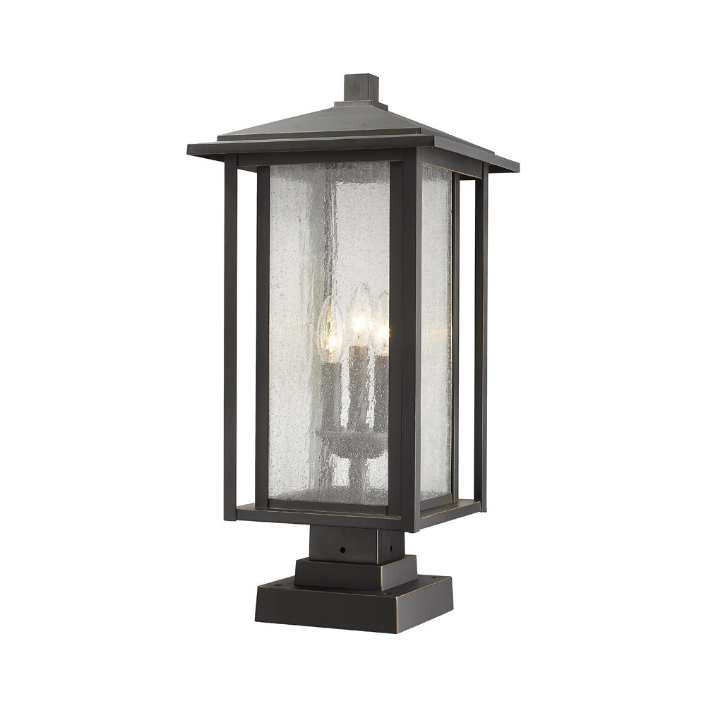Aspen Square Outdoor Multi Light Pier Mount Light in Detail.