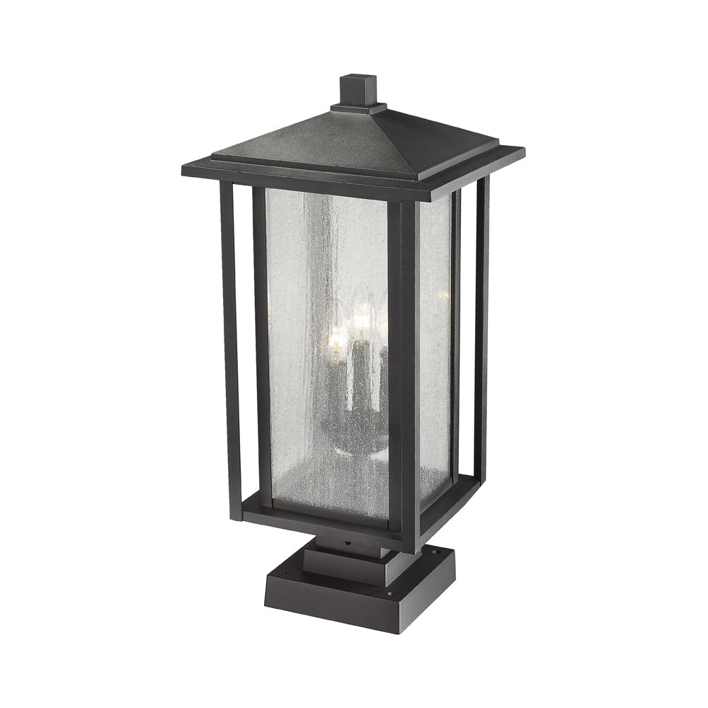 Aspen Square Outdoor Multi Light Pier Mount Light in Detail.