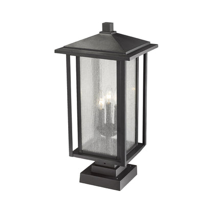 Aspen Square Outdoor Multi Light Pier Mount Light in Detail.