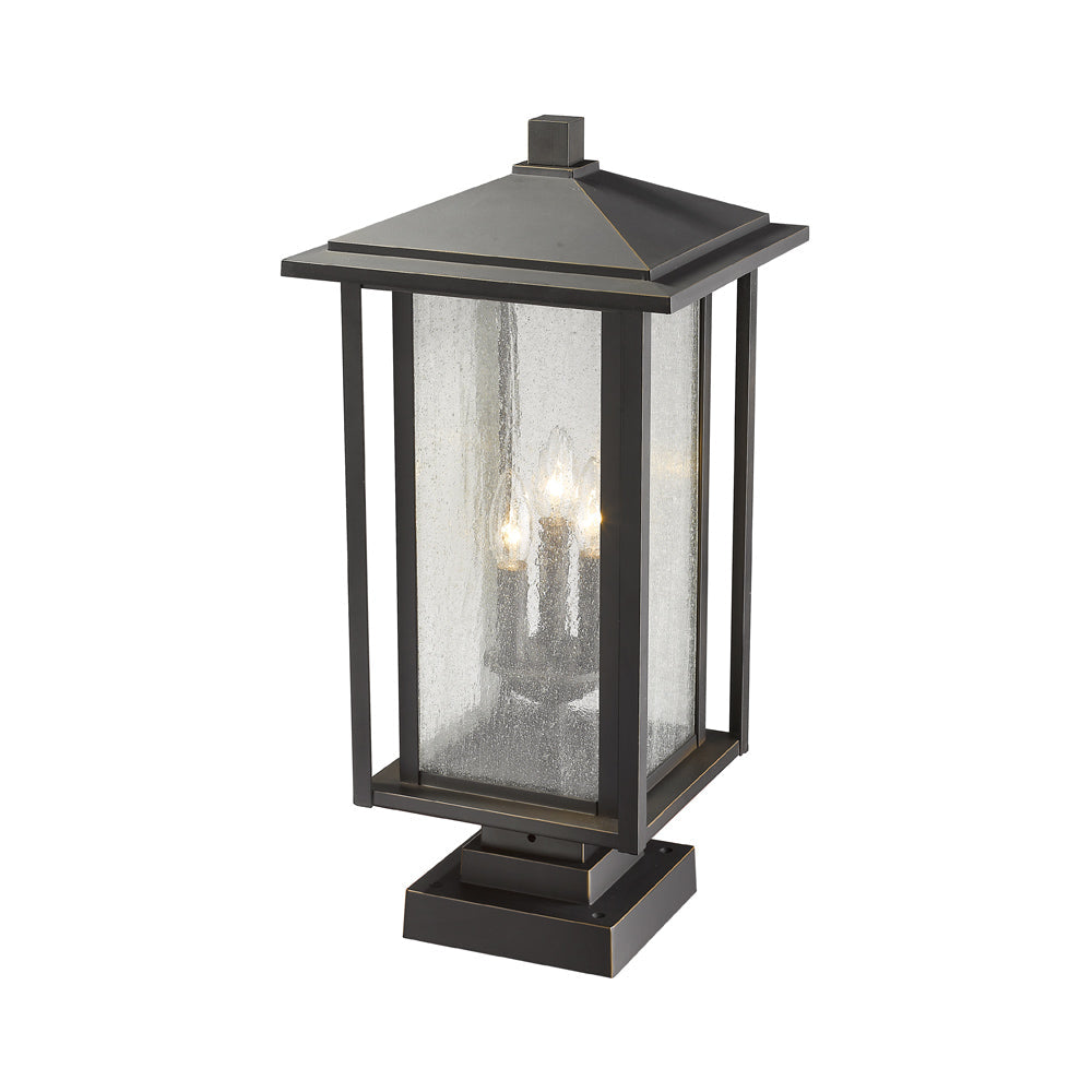 Aspen Square Outdoor Multi Light Pier Mount Light in Detail.