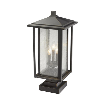 Aspen Square Outdoor Multi Light Pier Mount Light in Detail.