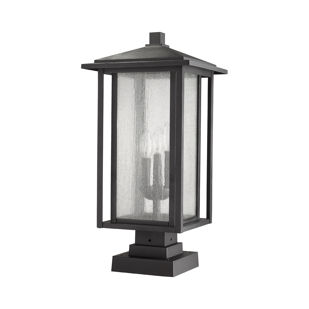 Aspen Square Outdoor Multi Light Pier Mount Light in Detail.