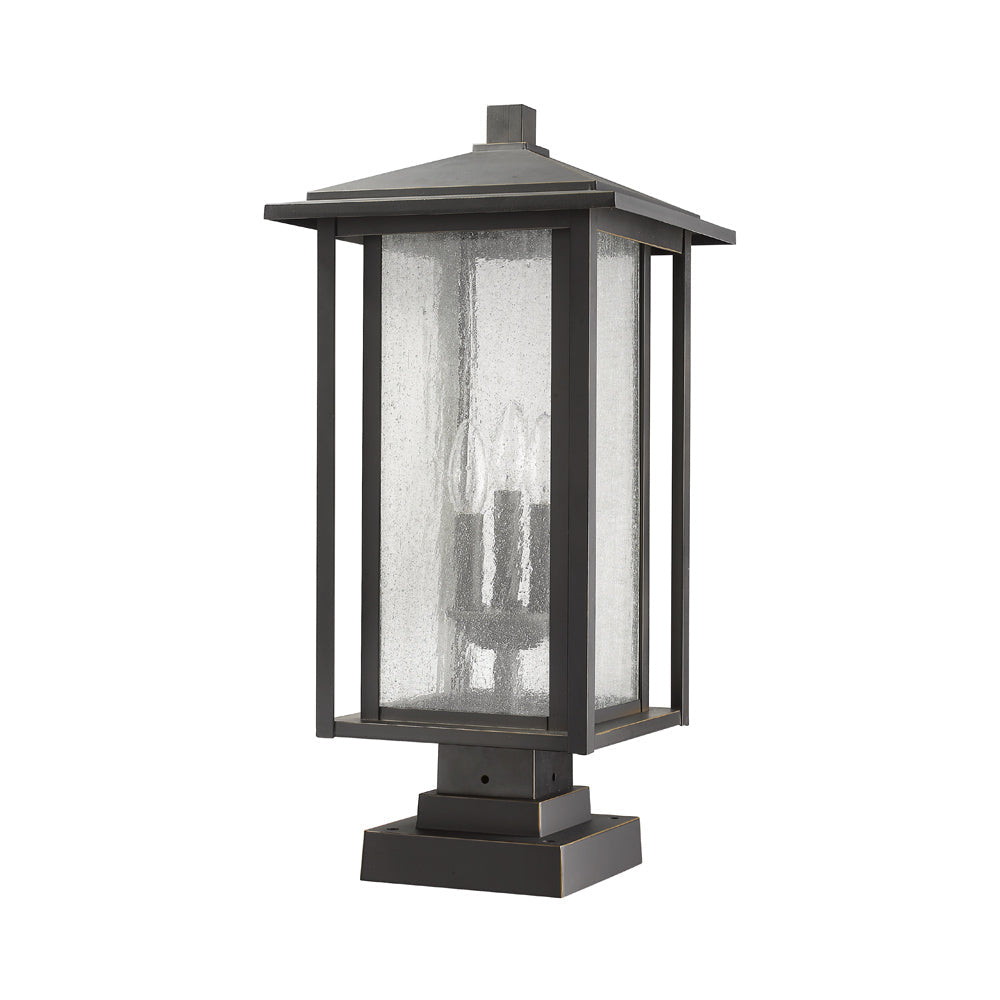 Aspen Square Outdoor Multi Light Pier Mount Light in Detail.