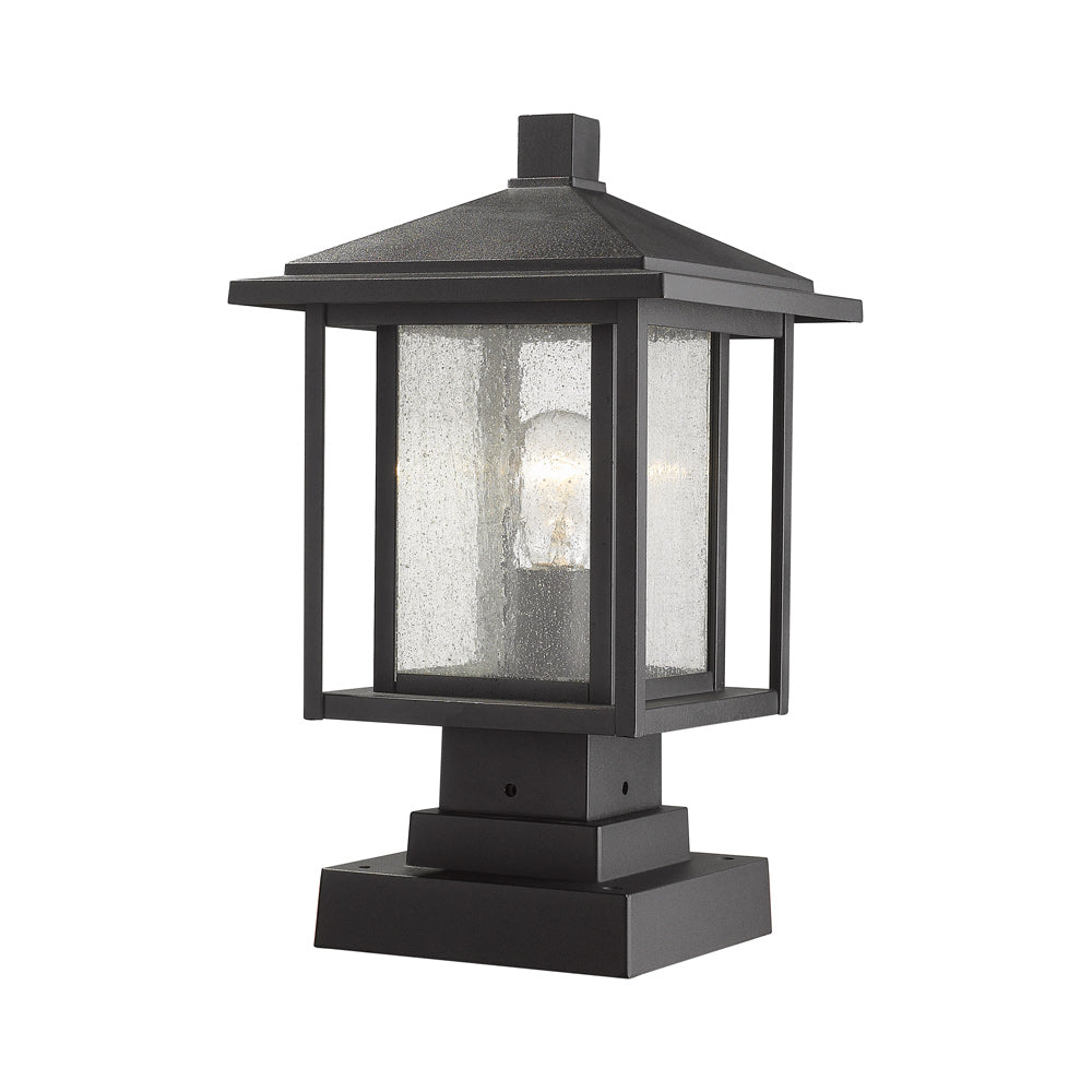 Aspen Square Outdoor Pier Mount in Black (16-Inch).