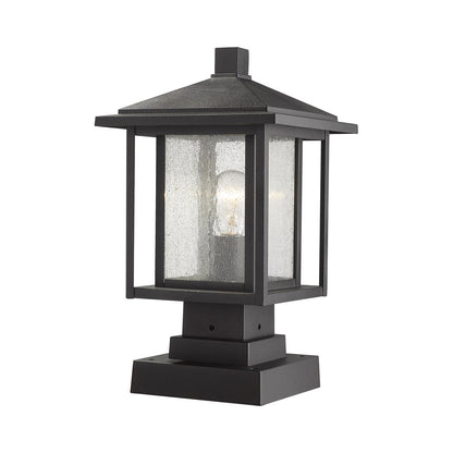 Aspen Square Outdoor Pier Mount in Black (16-Inch).