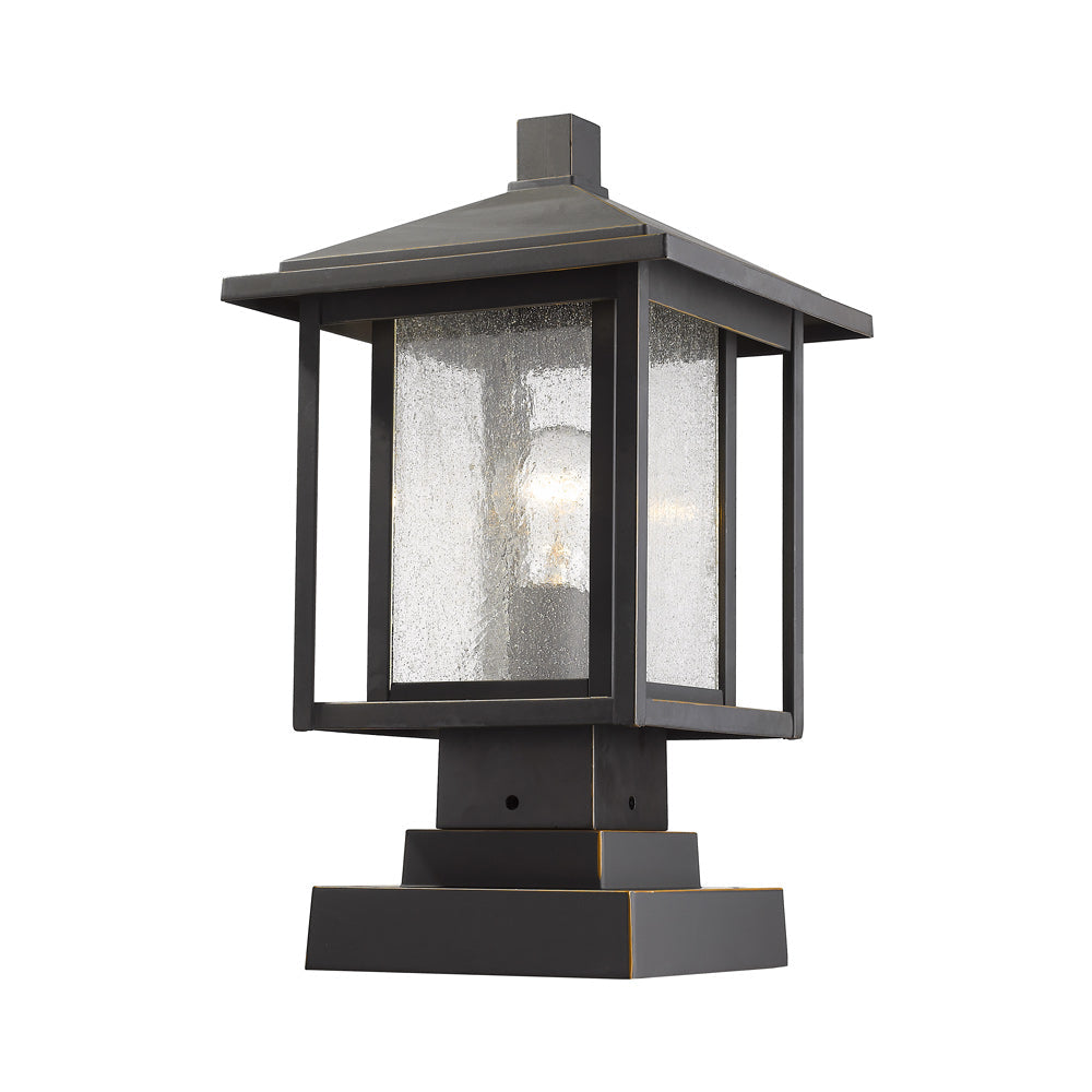 Aspen Square Outdoor Pier Mount in Oil Rubbed Bronze (16-Inch).