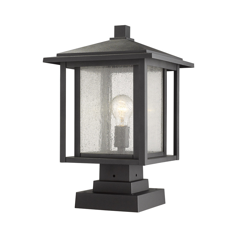 Aspen Square Outdoor Pier Mount in Black (17.5-Inch).