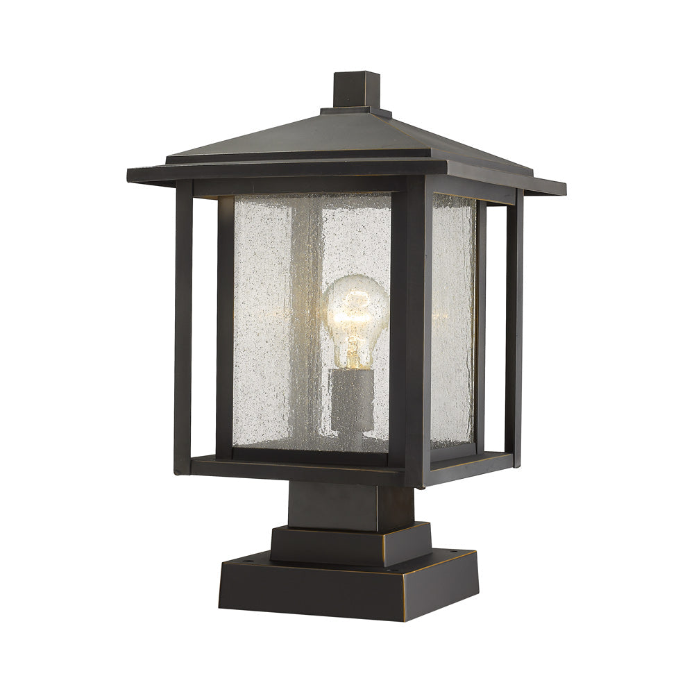 Aspen Square Outdoor Pier Mount in Oil Rubbed Bronze (17.5-Inch).
