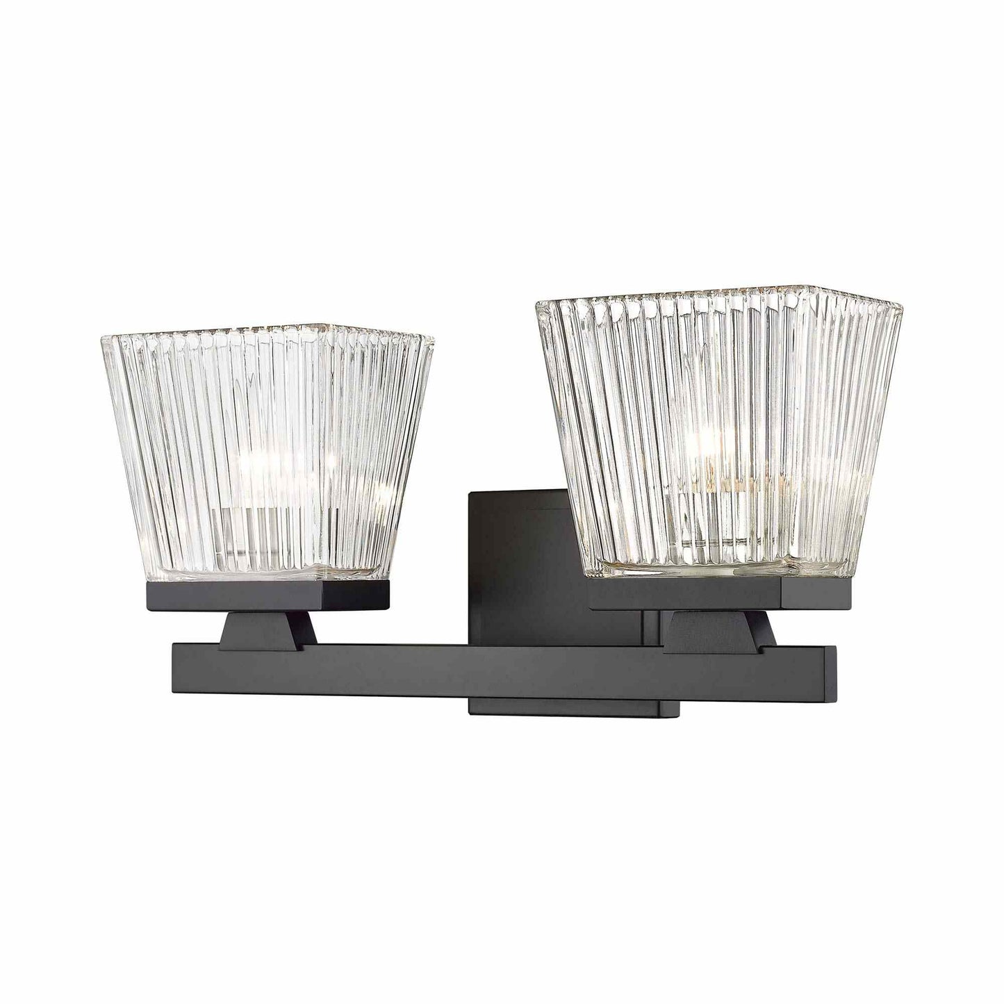 Astor Bath Vanity Light in Matte Black (2-Light/Clear).