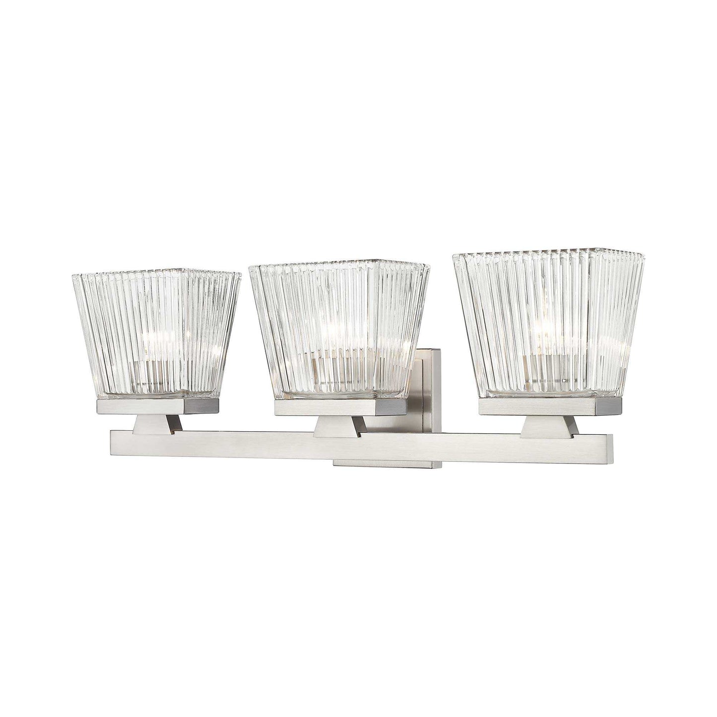 Astor Bath Vanity Light in Brushed Nickel (3-Light/Clear).