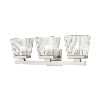 Astor Bath Vanity Light in Brushed Nickel (3-Light/Clear).