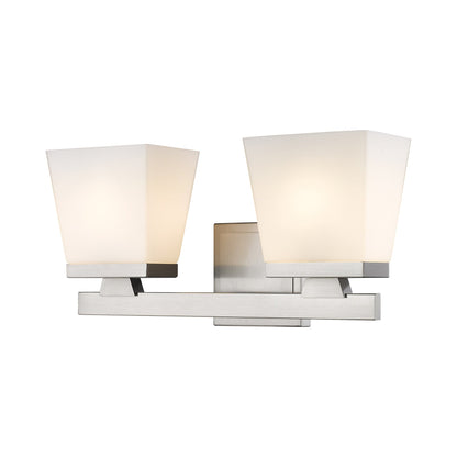 Astor Bath Vanity Light in Brushed Nickel (2-Light/Etched Opal).