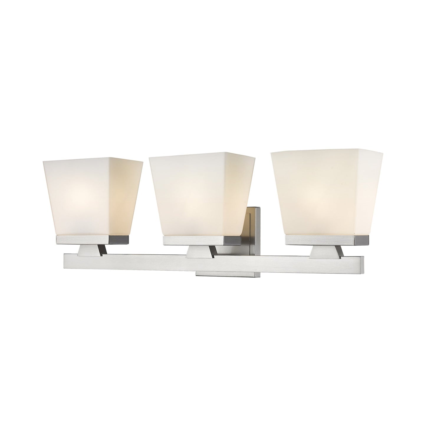 Astor Bath Vanity Light in Brushed Nickel (3-Light/Etched Opal).
