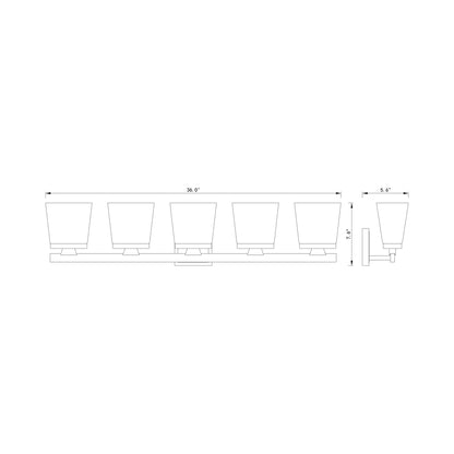 Astor Bath Vanity Light - line drawing.