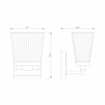 Astor Bath Wall Light - line drawing.