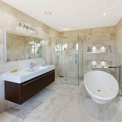 Aubrey Bath Vanity Light in bathroom.