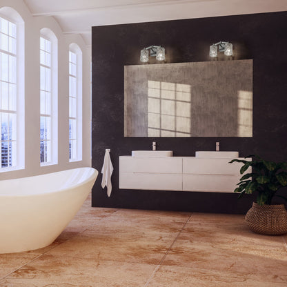 Aubrey Bath Vanity Light in bathroom.