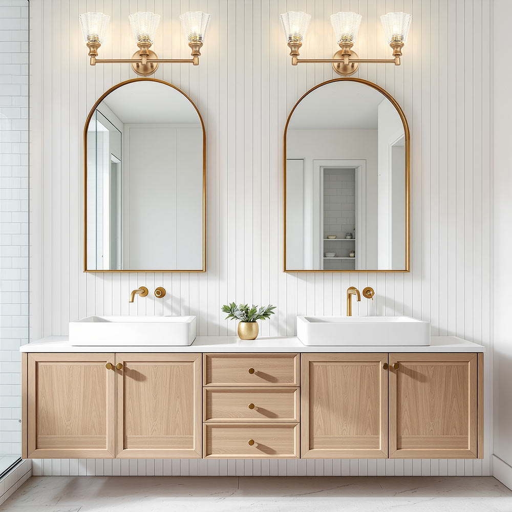 Auden Bath Vanity Light in bathroom.