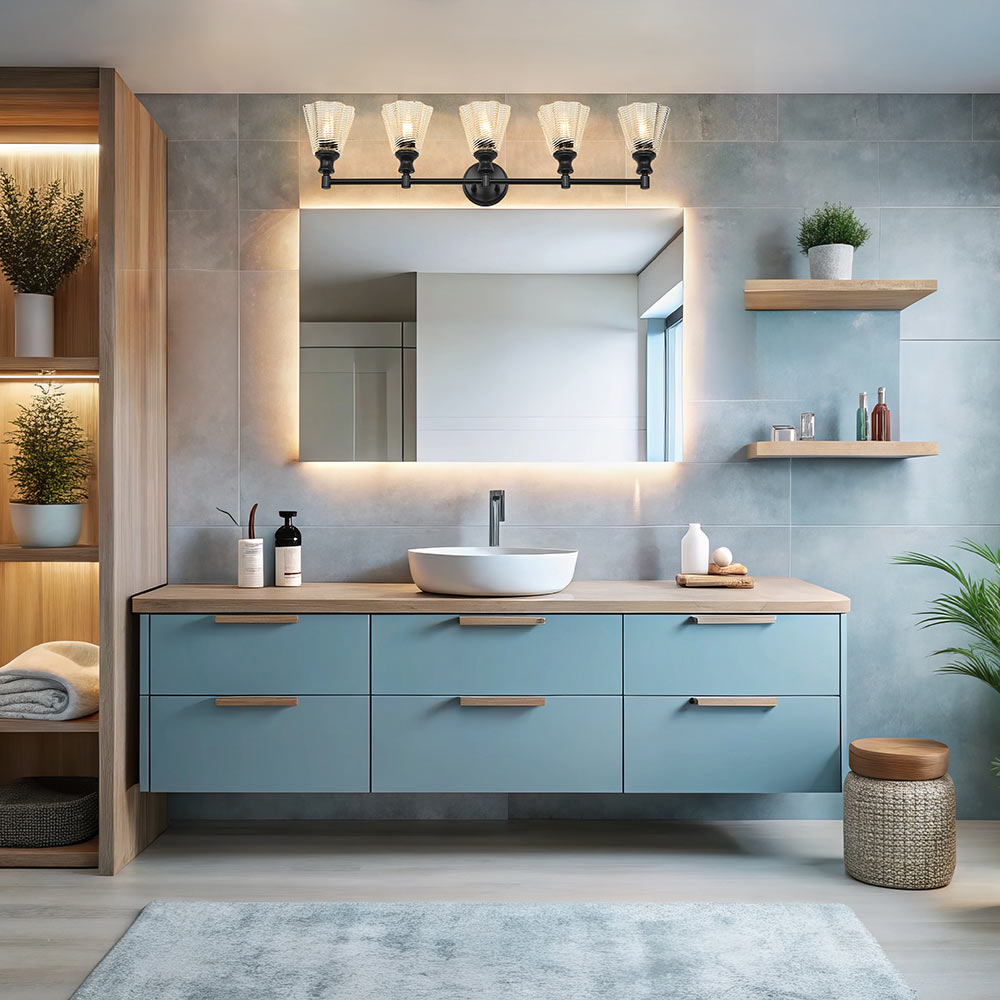 Auden Bath Vanity Light in bathroom.