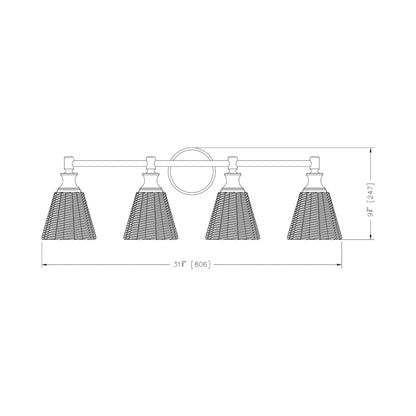 Auden Bath Vanity Light - line drawing.
