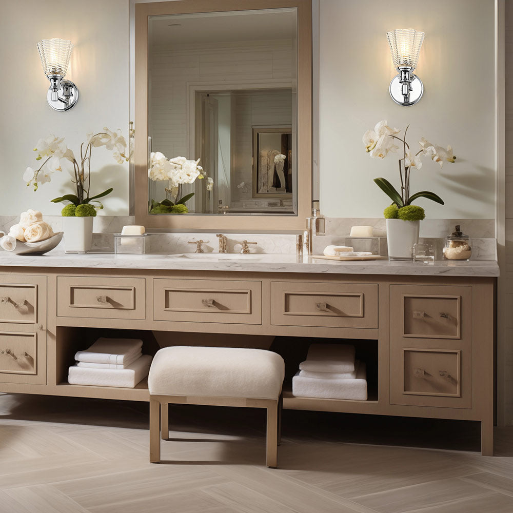 Auden Wall Light in bathroom.