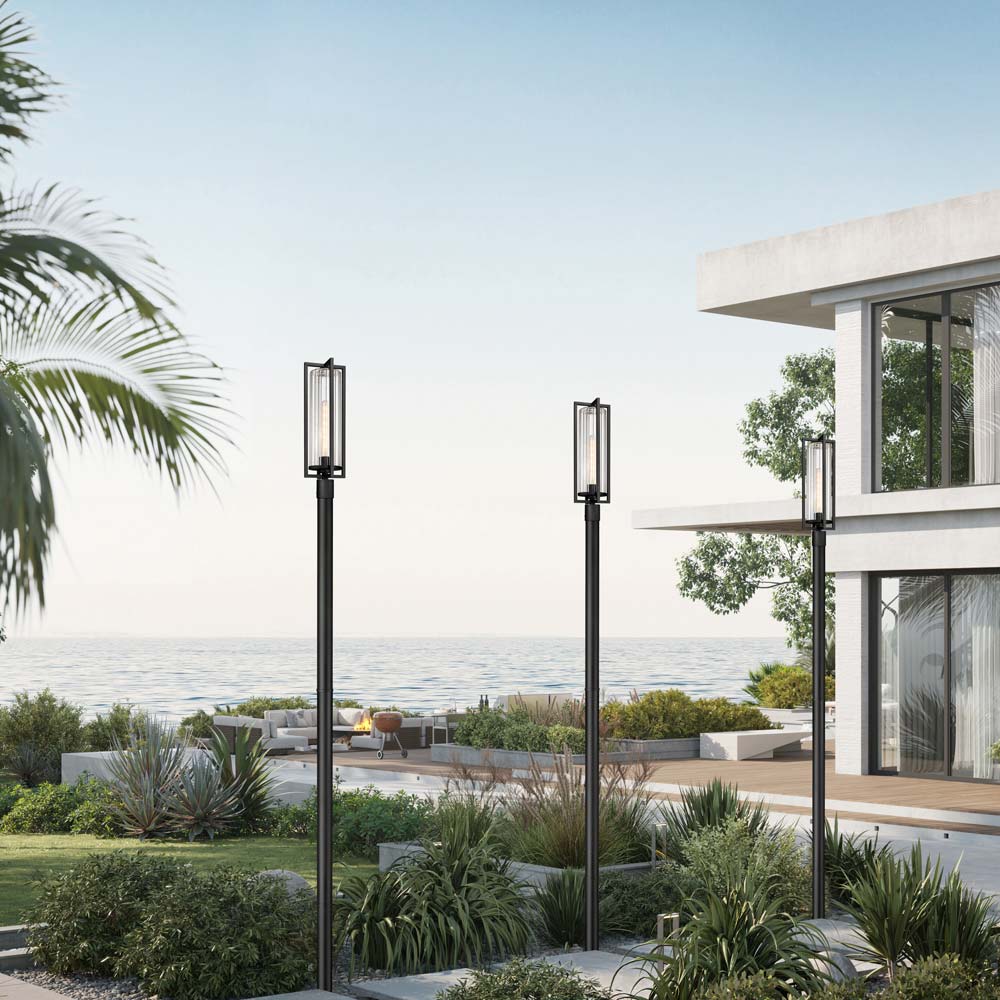 Aura Outdoor Post Light in Outside Area.