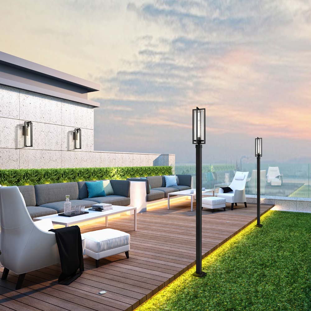 Aura Outdoor Square Post Light in Outside Area.
