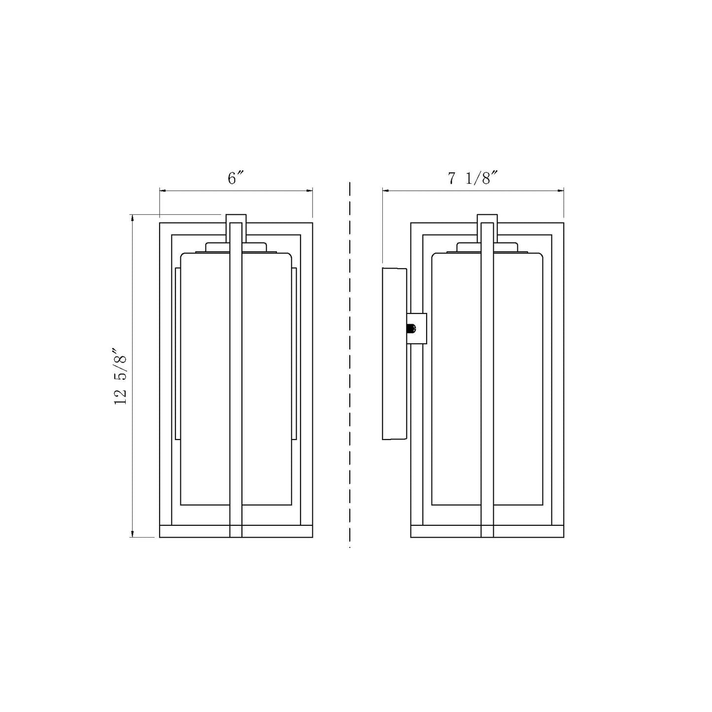 Aura Outdoor Wall Light - line drawing.
