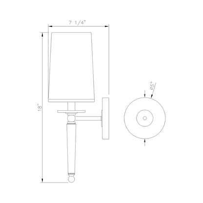 Avery Wall Light - line drawing.
