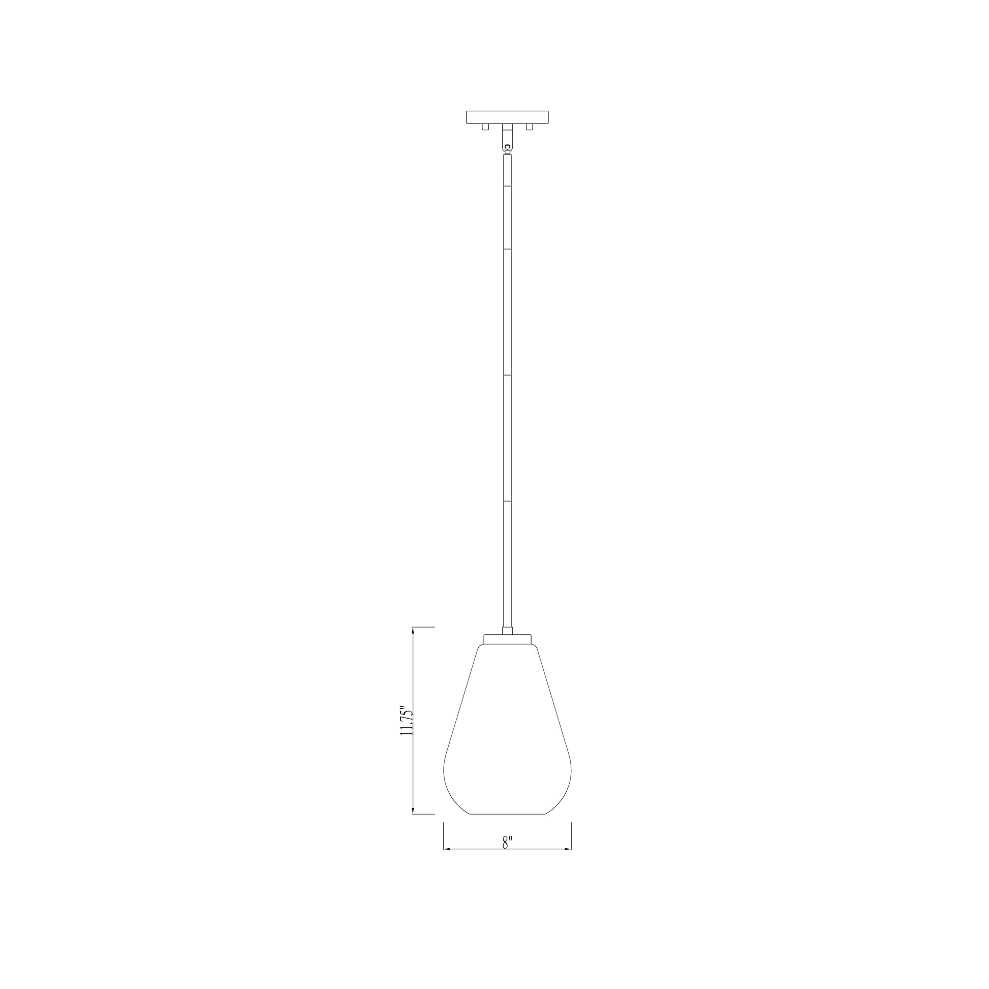 Ayra Pendant Light - line drawing.