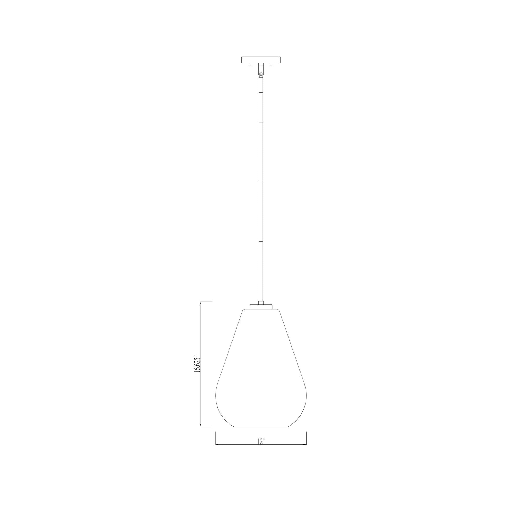 Ayra Pendant Light - line drawing.