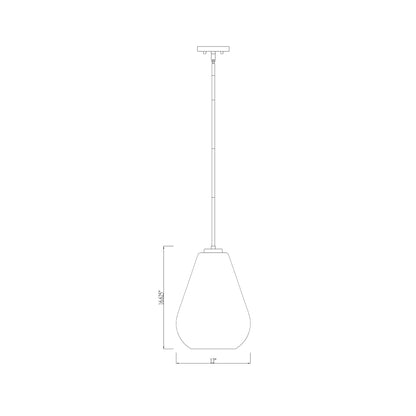 Ayra Pendant Light - line drawing.