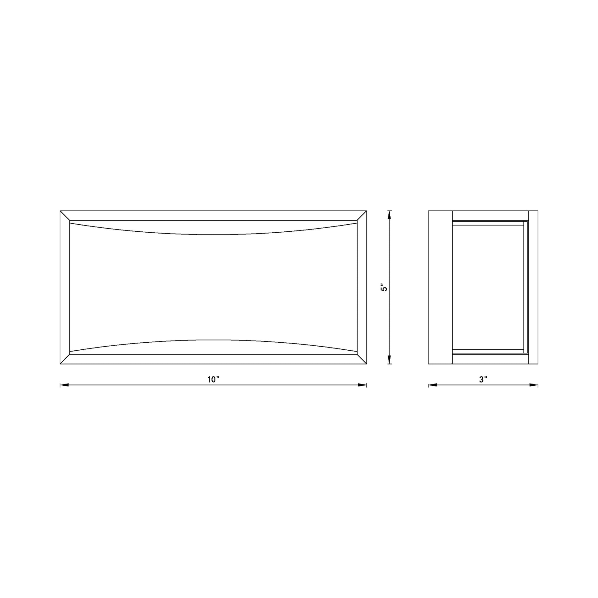 Baden LED Bath Vanity Light - line drawing.