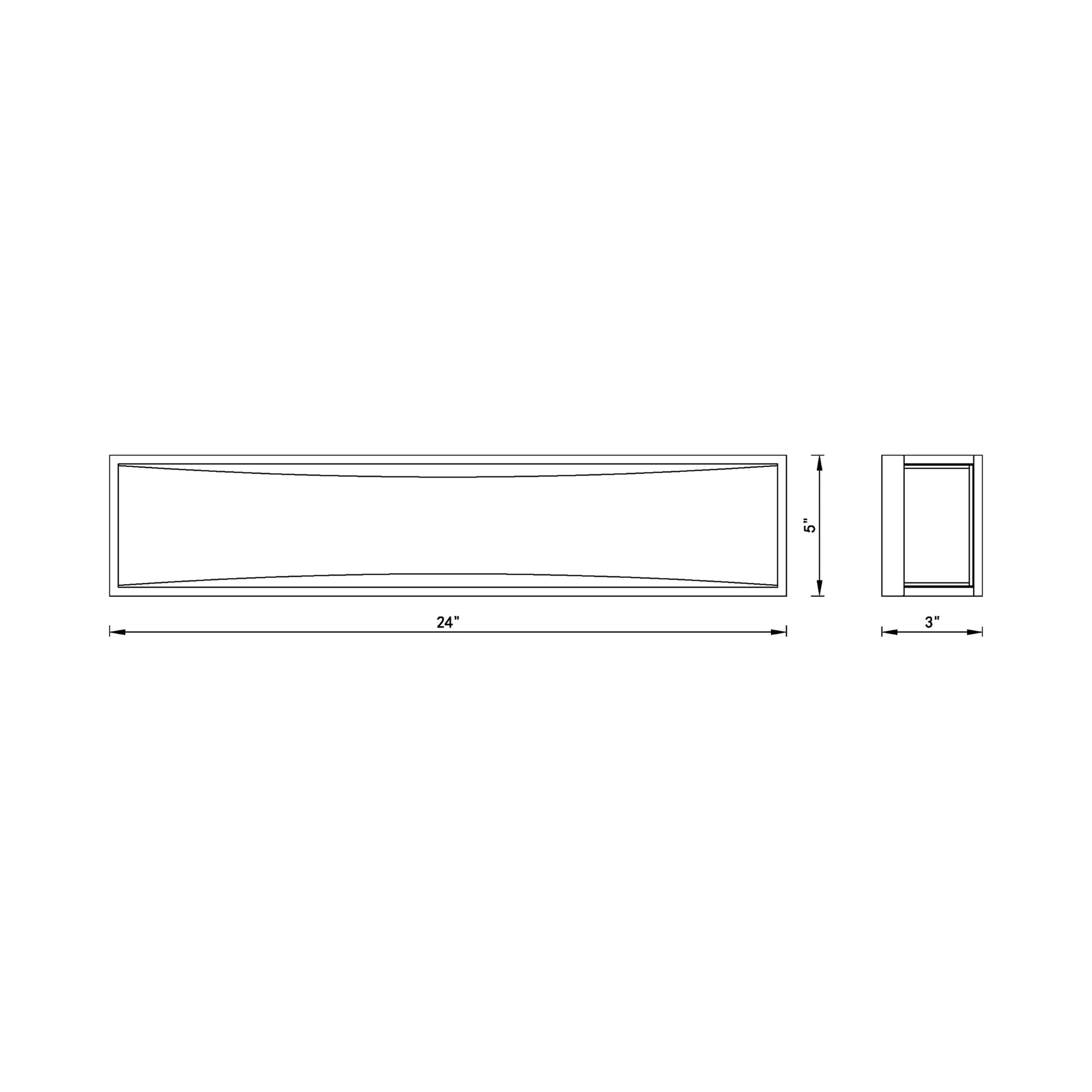 Baden LED Bath Vanity Light - line drawing.