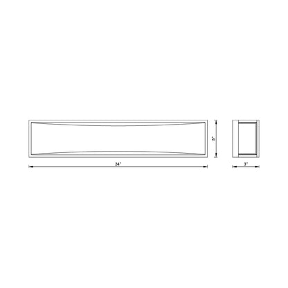 Baden LED Bath Vanity Light - line drawing.