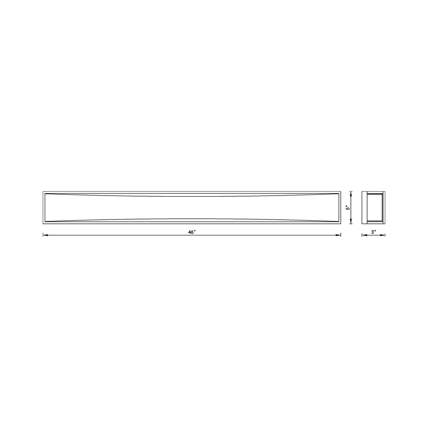Baden LED Bath Vanity Light - line drawing.
