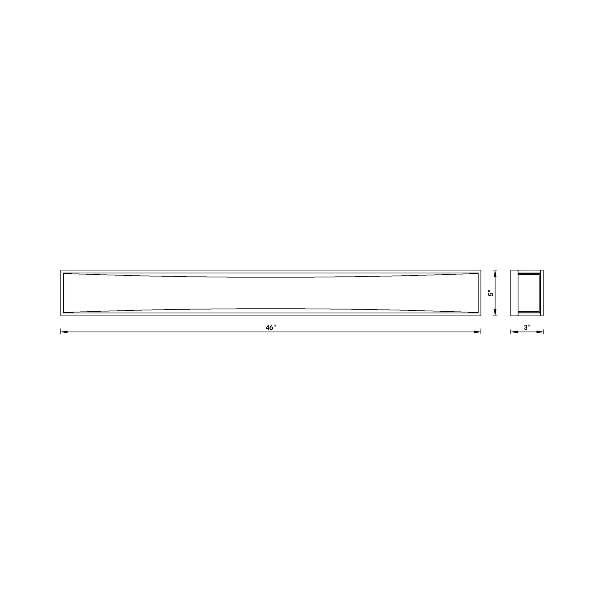 Baden LED Bath Vanity Light - line drawing.